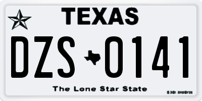 TX license plate DZS0141