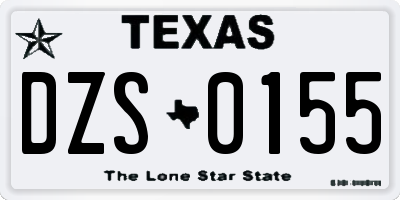 TX license plate DZS0155