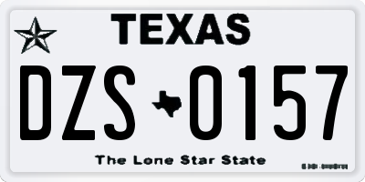 TX license plate DZS0157