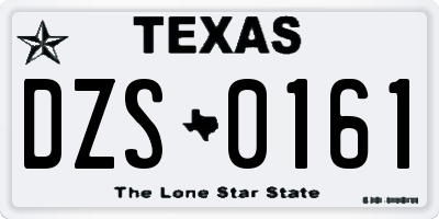 TX license plate DZS0161