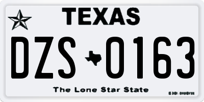 TX license plate DZS0163
