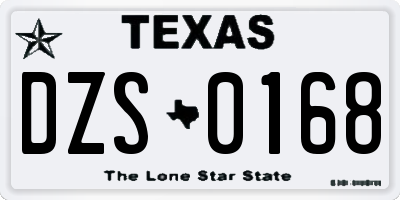 TX license plate DZS0168