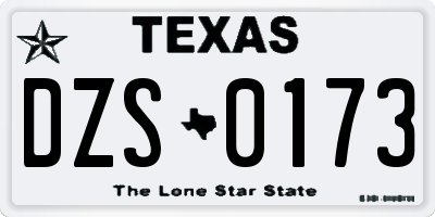 TX license plate DZS0173