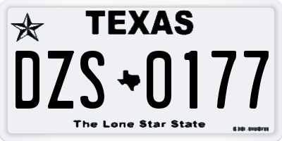 TX license plate DZS0177