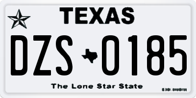 TX license plate DZS0185
