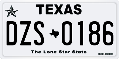 TX license plate DZS0186