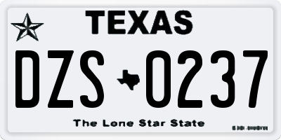 TX license plate DZS0237