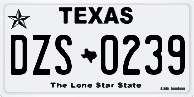 TX license plate DZS0239
