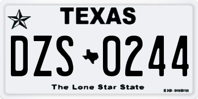 TX license plate DZS0244