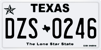 TX license plate DZS0246