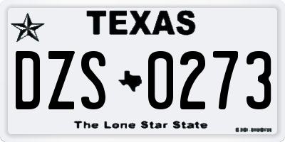 TX license plate DZS0273