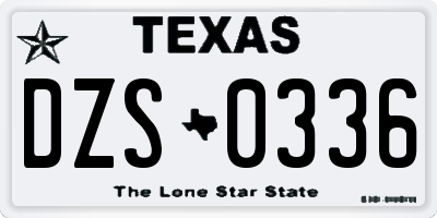 TX license plate DZS0336