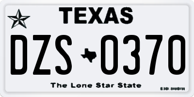 TX license plate DZS0370