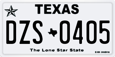 TX license plate DZS0405
