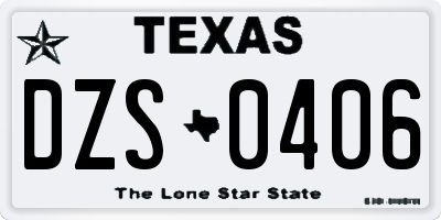 TX license plate DZS0406