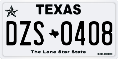 TX license plate DZS0408