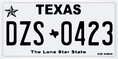 TX license plate DZS0423