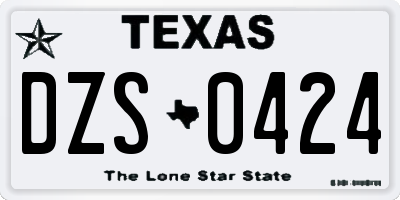 TX license plate DZS0424