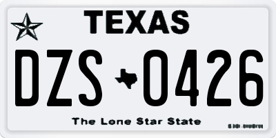 TX license plate DZS0426