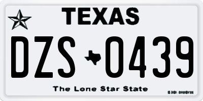 TX license plate DZS0439