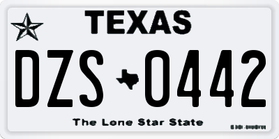 TX license plate DZS0442