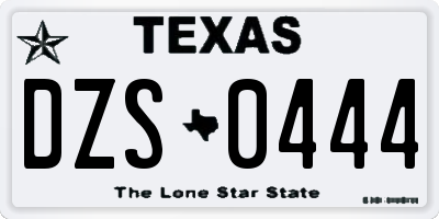 TX license plate DZS0444