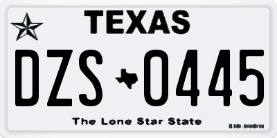 TX license plate DZS0445