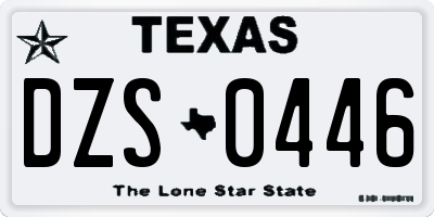 TX license plate DZS0446