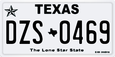 TX license plate DZS0469