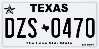 TX license plate DZS0470