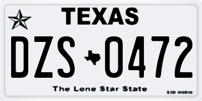TX license plate DZS0472