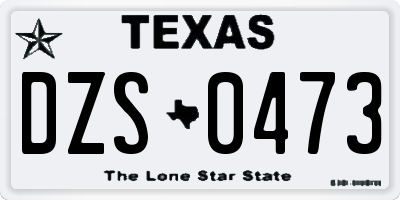 TX license plate DZS0473