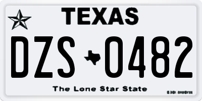TX license plate DZS0482