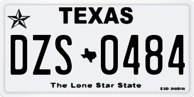 TX license plate DZS0484