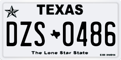 TX license plate DZS0486