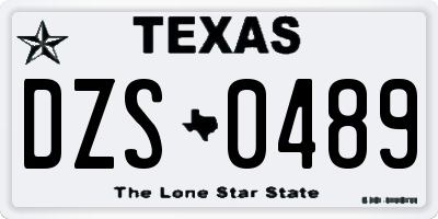 TX license plate DZS0489