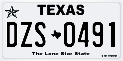 TX license plate DZS0491