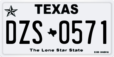 TX license plate DZS0571