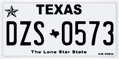 TX license plate DZS0573