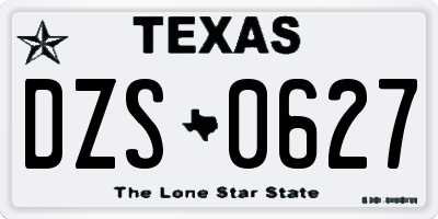 TX license plate DZS0627