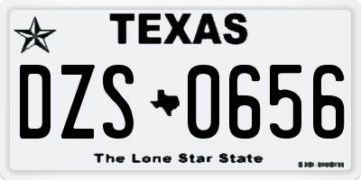 TX license plate DZS0656