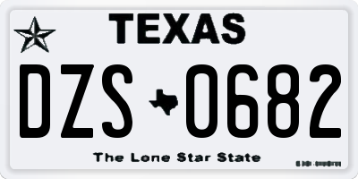 TX license plate DZS0682