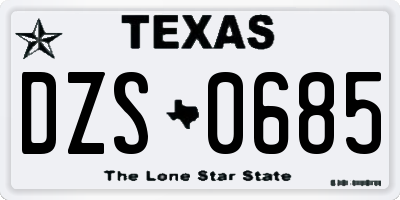 TX license plate DZS0685