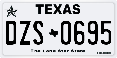 TX license plate DZS0695