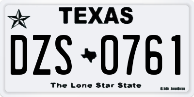 TX license plate DZS0761