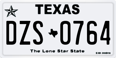 TX license plate DZS0764
