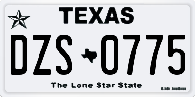 TX license plate DZS0775