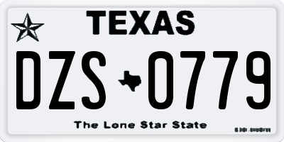 TX license plate DZS0779