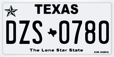 TX license plate DZS0780
