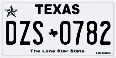 TX license plate DZS0782